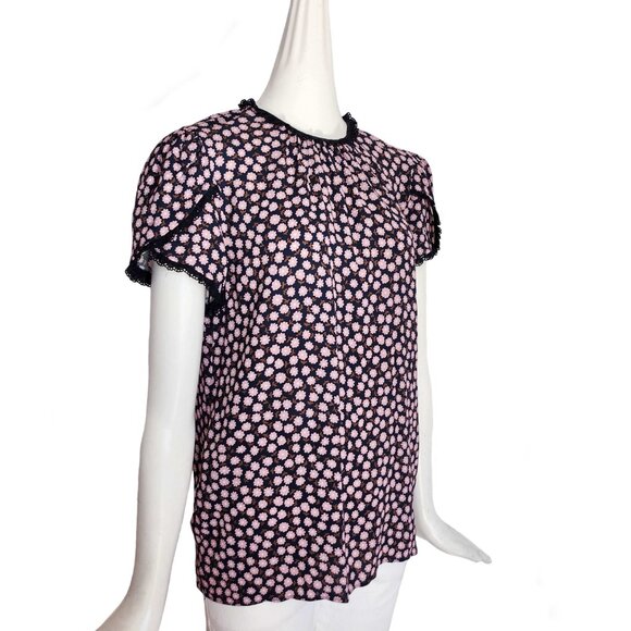 MIU MIU NAVY FLOWER PRINT TOP (40) - Picture 2 of 11